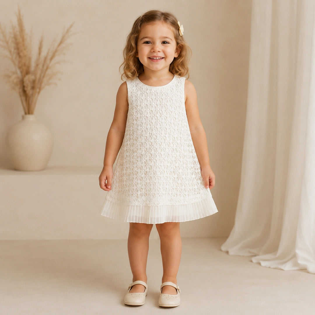 White Lace Net Dress
