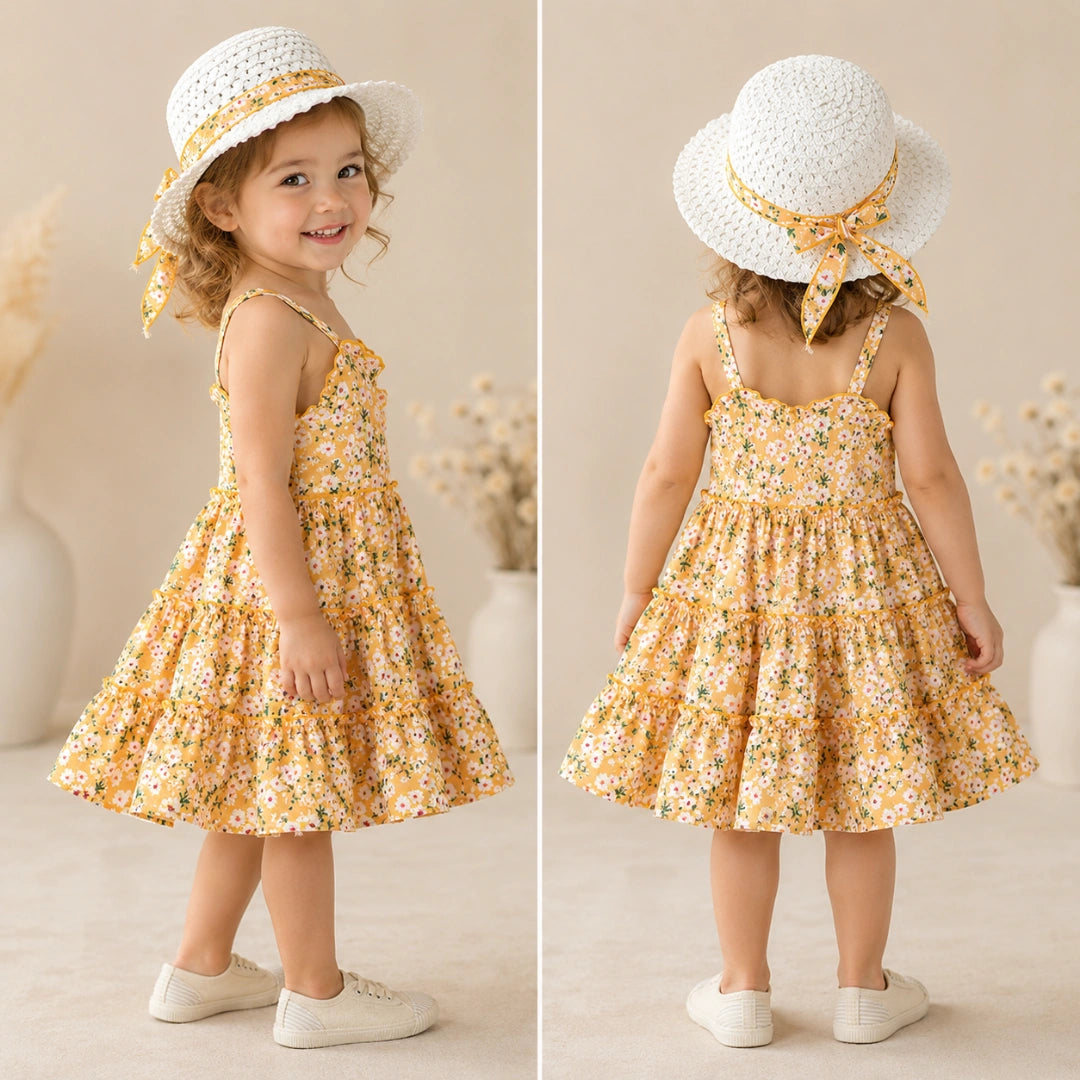 Yellow Dress with Hat