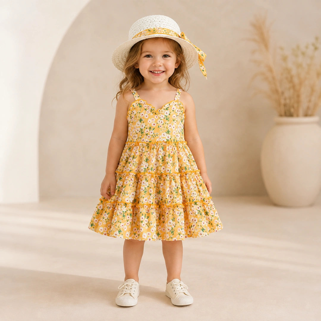 Yellow Dress with Hat