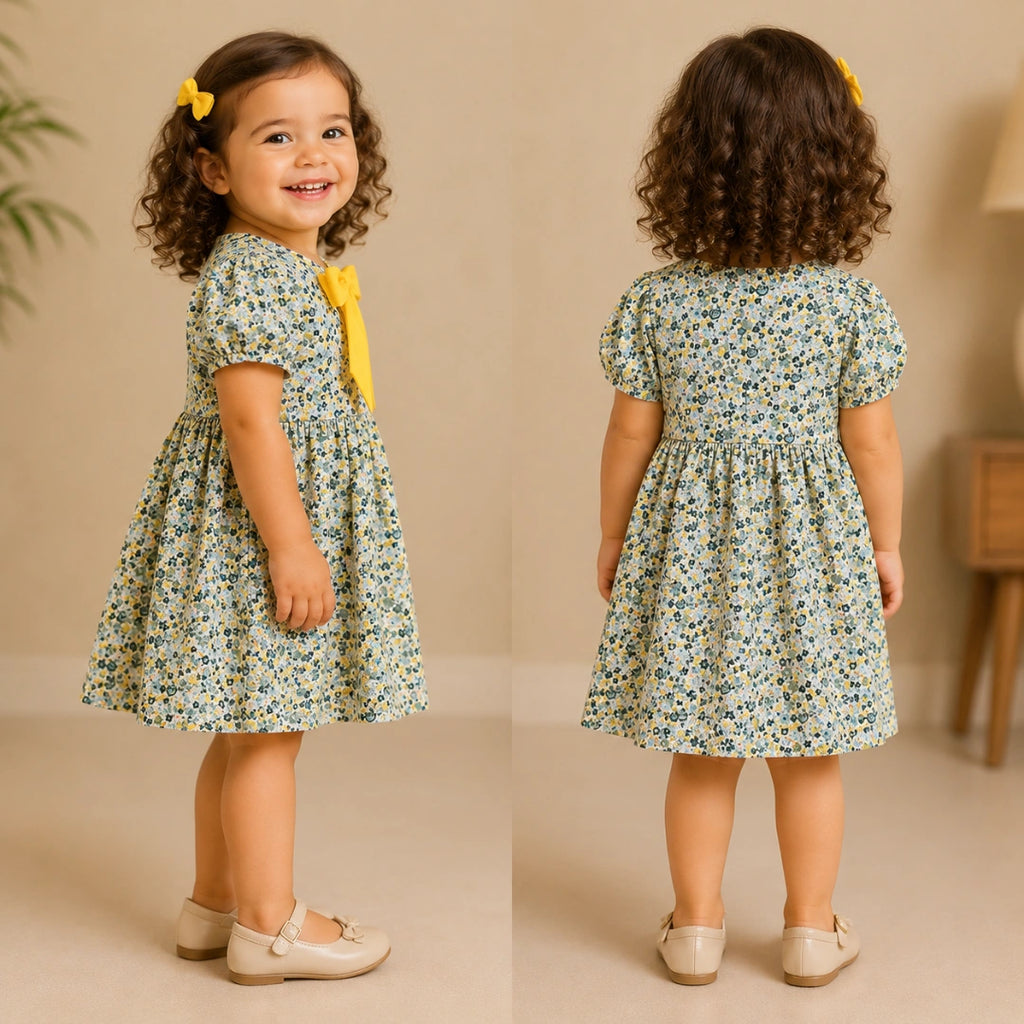 Yellow Ribbon Cotton Dress