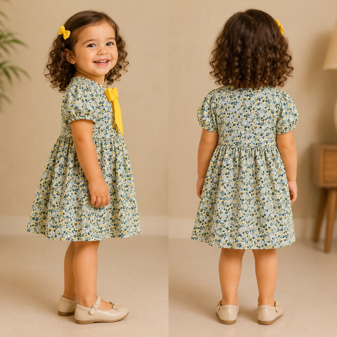 Yellow Ribbon Cotton Dress