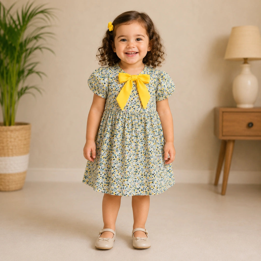 Yellow Ribbon Cotton Dress