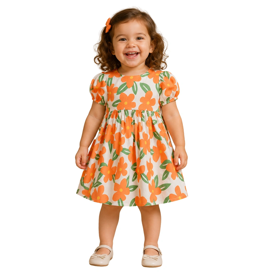 Orange Flower Dress