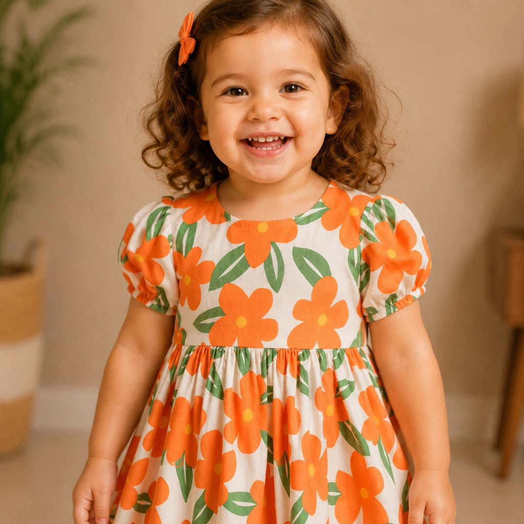 Orange Flower Dress