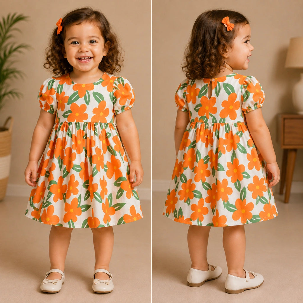 Orange Flower Dress