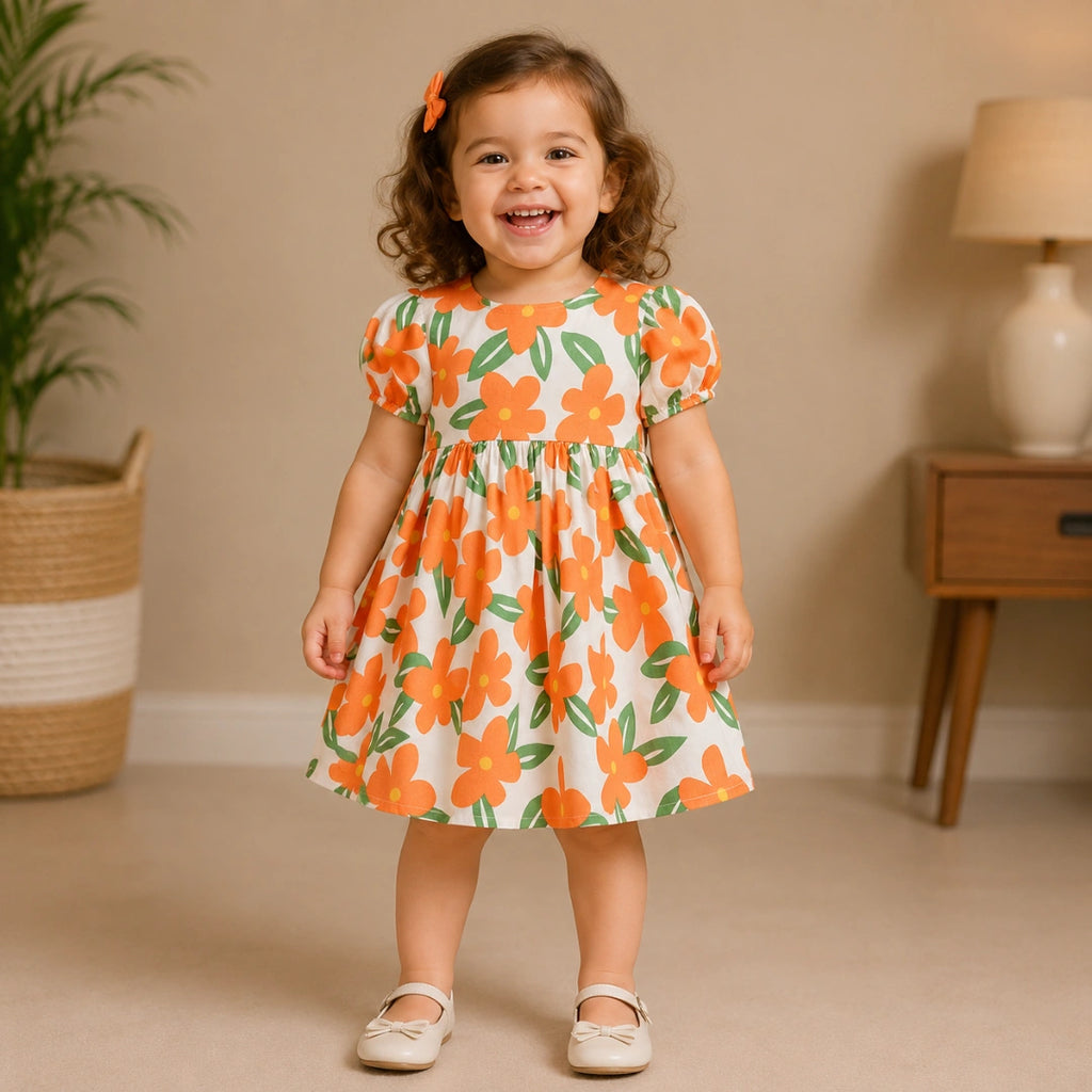 Orange Flower Dress